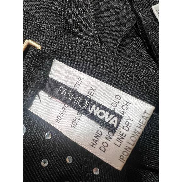 Fashion Nova icy girl Sparkly Black Swimsuit - Size Large - Excellent - Picture 8 of 8